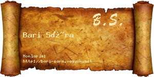 Bari Sára névjegykártya